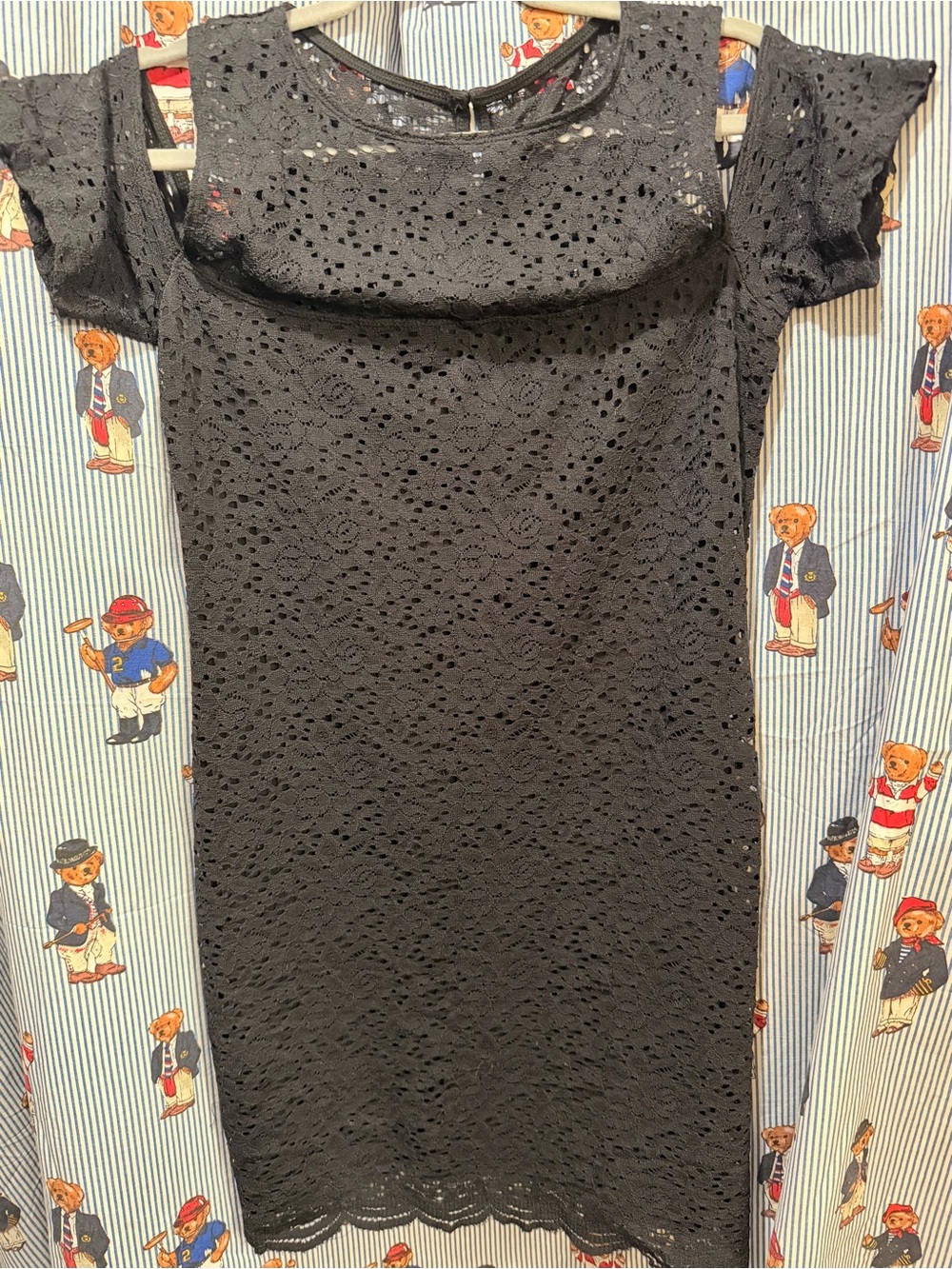 Hollister Black Eyelet Cold-Shoulder Dress